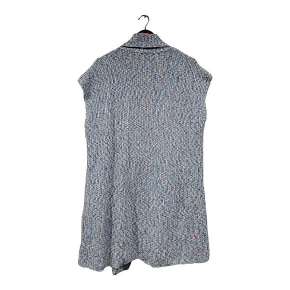 CAbi Napa Blue Marled Knit Open Front Long Duster Cardigan Sweater Vest Size S - Picture 2 of 12